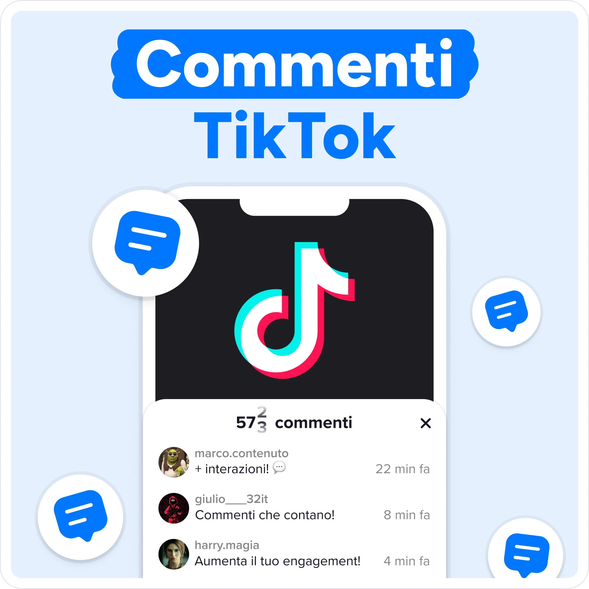 Compra commenti TikTok Mockup