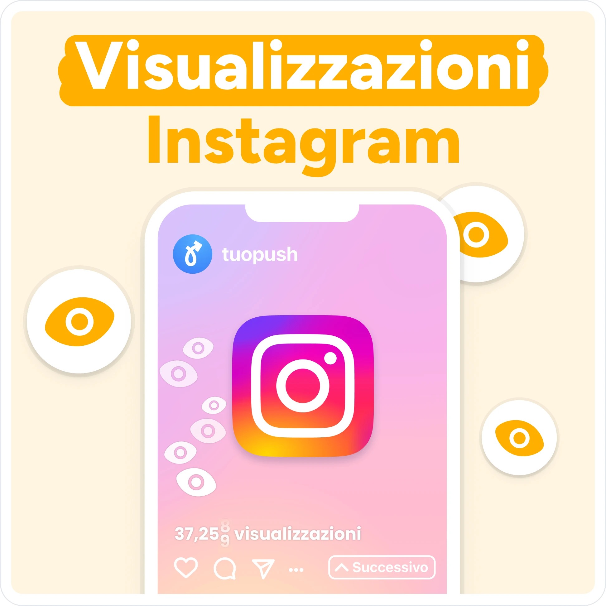 Compra visualizzazioni storie Instagram Mockup