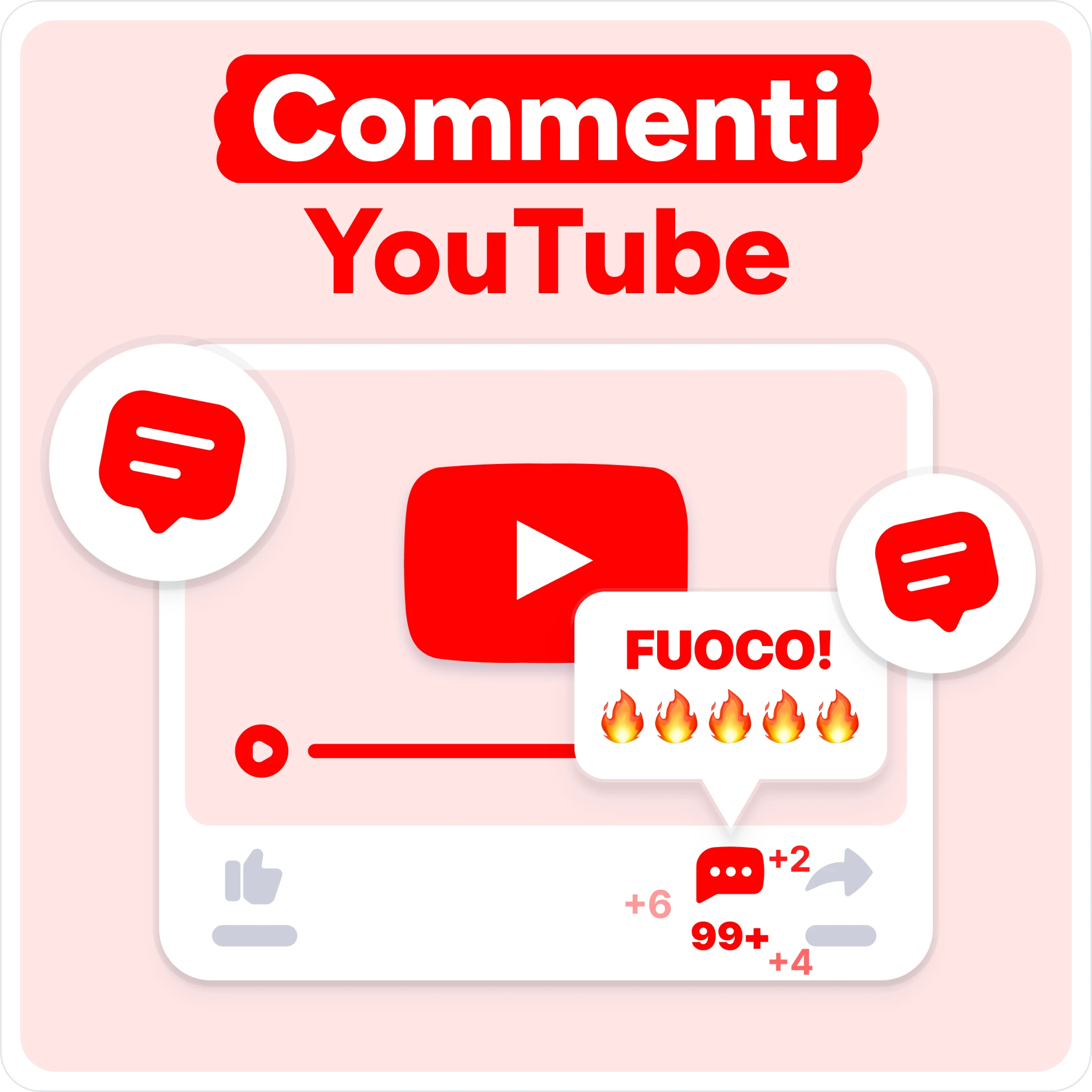 Compra commenti YouTube Mockup
