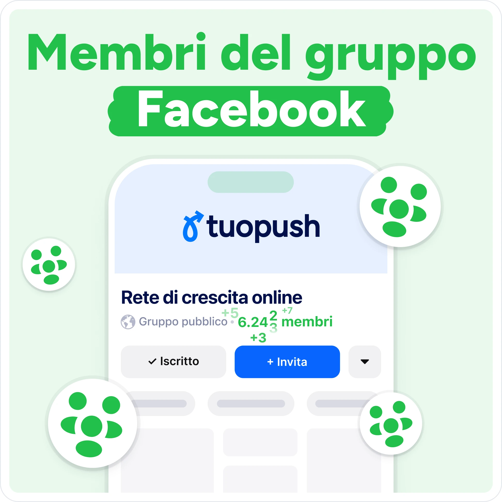 Compra membri del gruppo Facebook Mockup