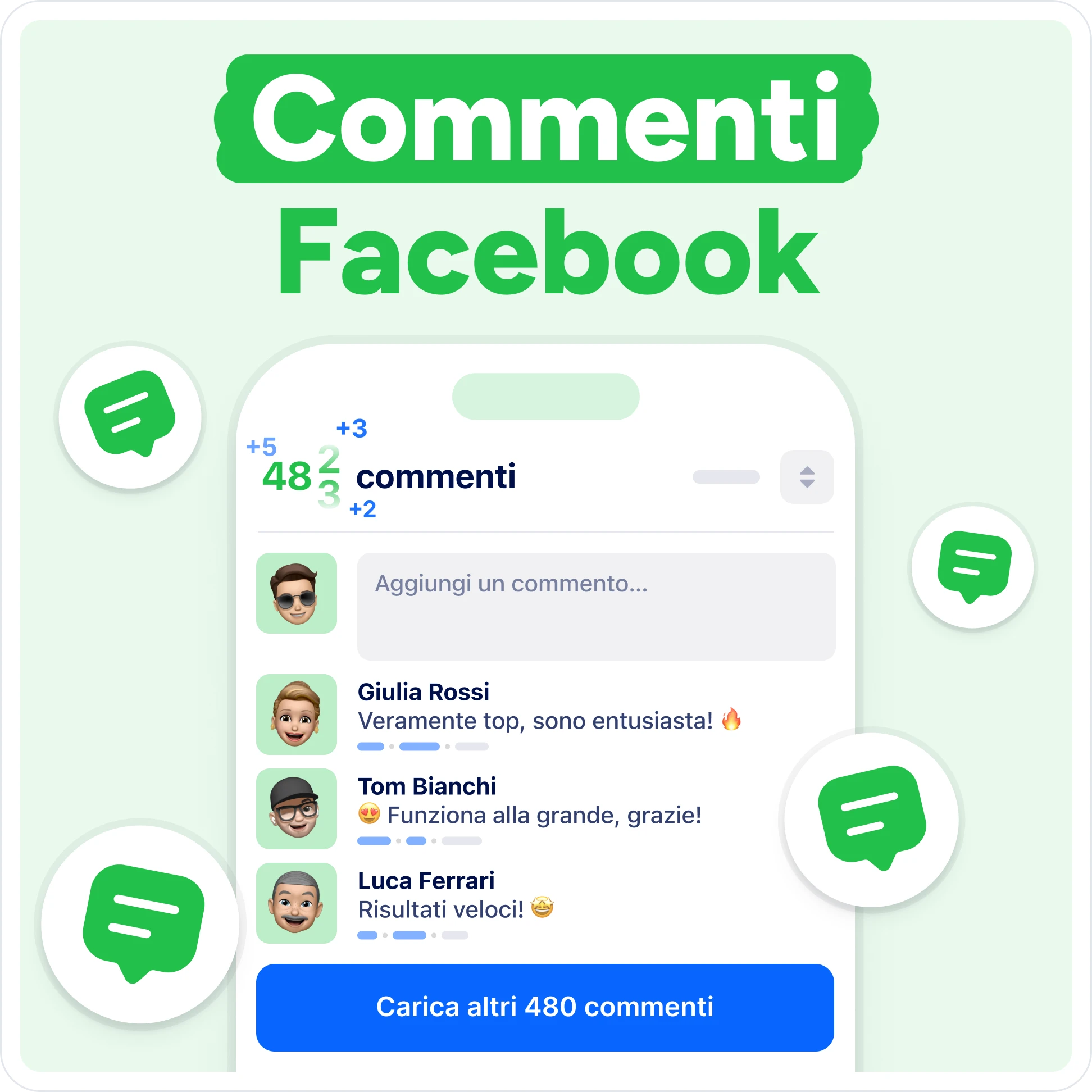 Compra commenti Facebook Mockup