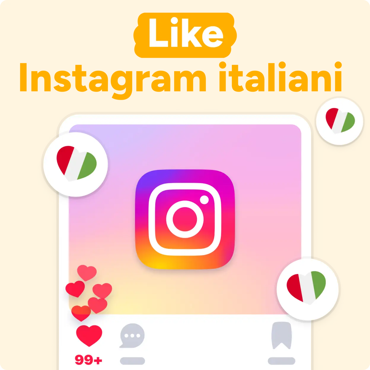 Acquista Like Instagram italiani Mockup