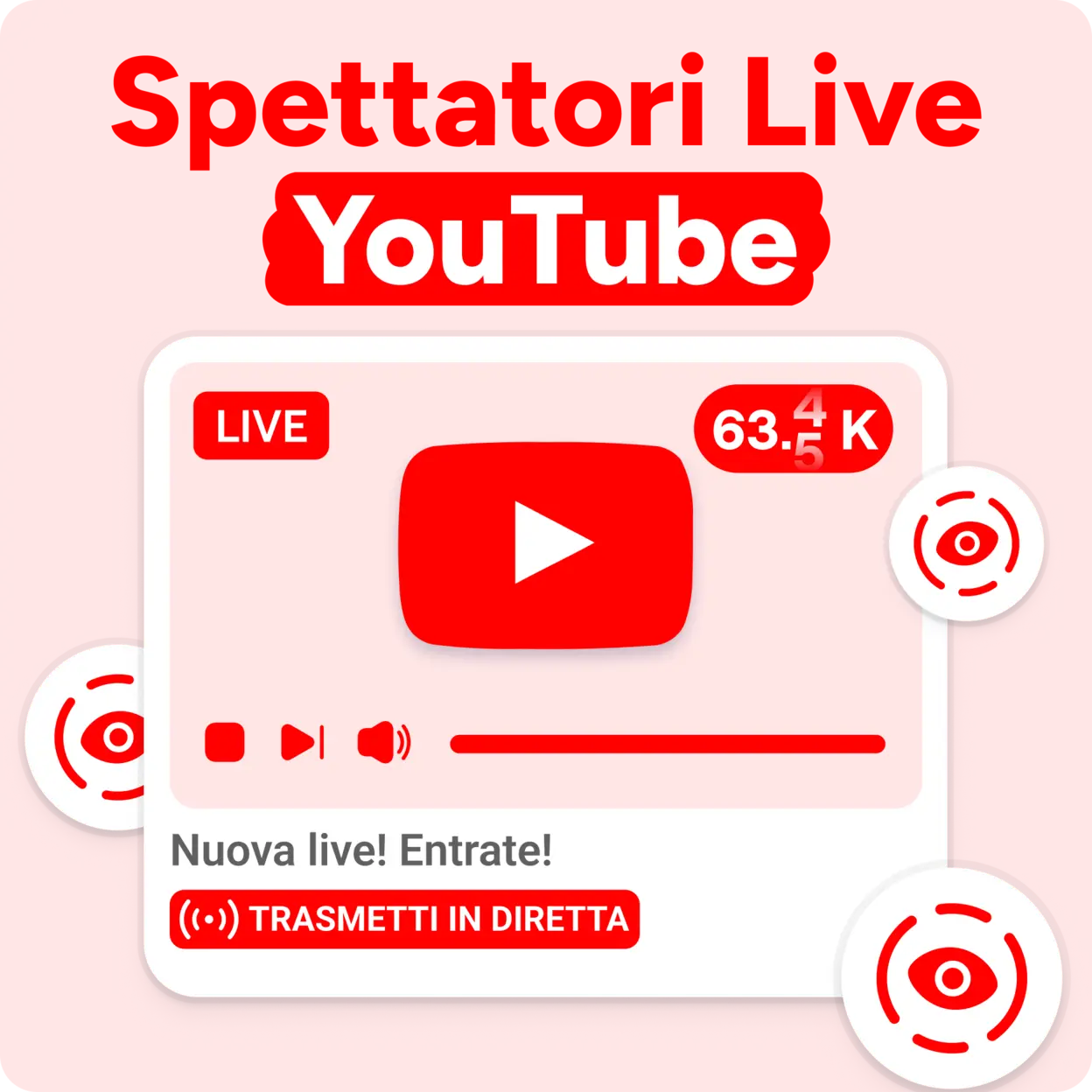 Acquista Spettatori live YouTube Mockup