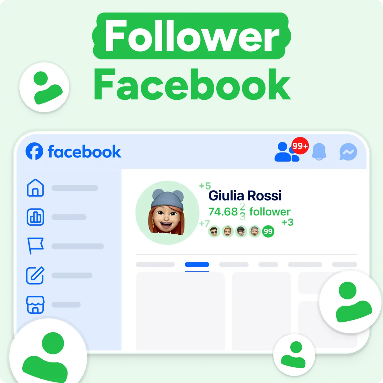 Acquista Follower Facebook Mockup
