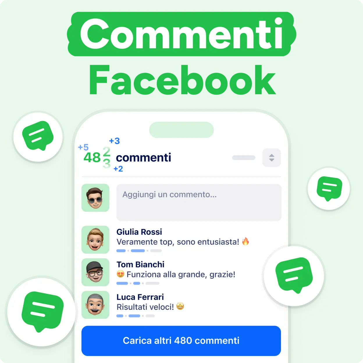 Acquista Commenti Facebook Mockup